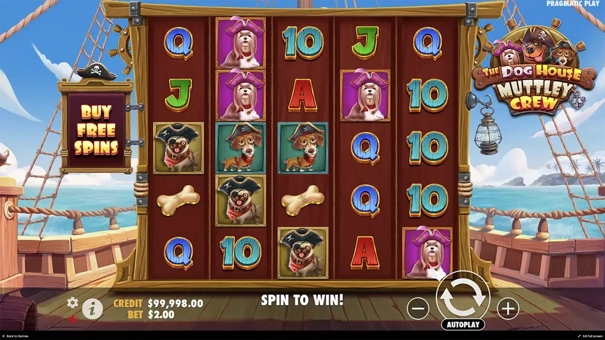 Возврат в игровом автомате The Dog House Muttley Crew