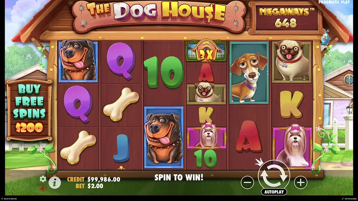 Функции слота The Dog House Megaways Demo